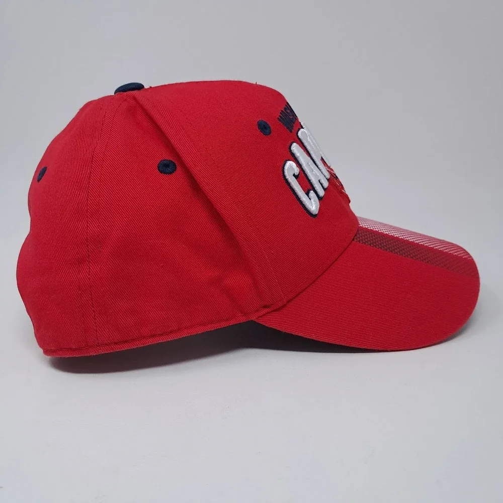 Washington Capitals NHL Youth Hat Cap Red Striped Brim One Size Boys 8-20